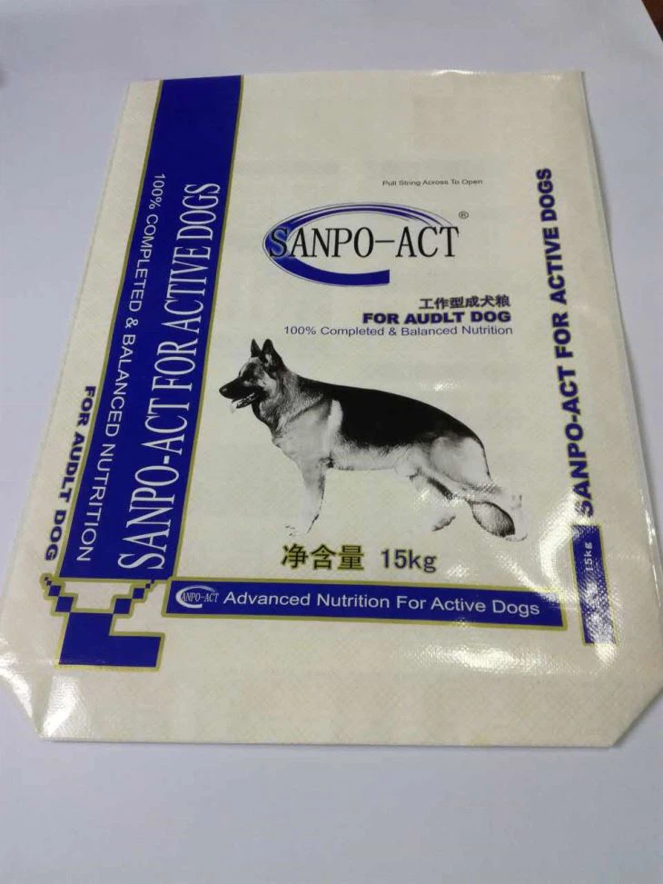 Blokka tal-qiegħ Valve Bag Għall-Adulti Dog Feed Nutrition 15kg Ippakkjar